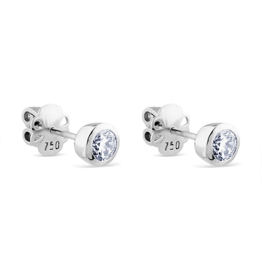 Pendientes de oro blanco en chatón de 0,83 quilates