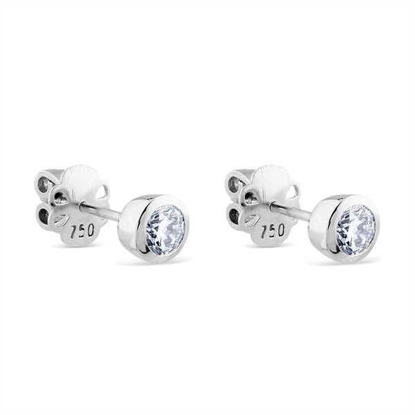 Pendientes de oro blanco en chatón de 0,83 quilates