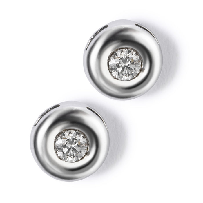 Pendientes-oro-blanco-diamantes-chaton-0.14-quilates - Ref J5403TB_Chocrón Joyeros