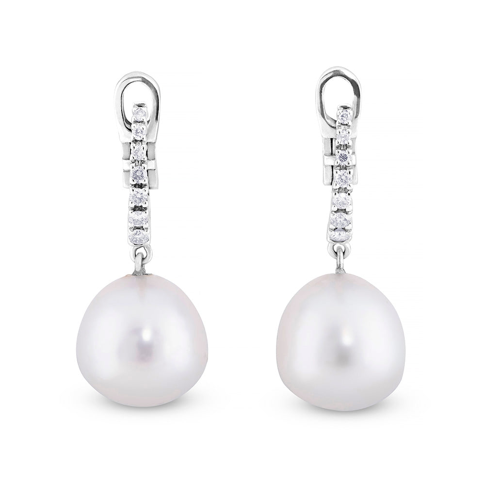 Pendientes-novia-oro-blanco-perlas-australianas-diamantes - Ref J4792PB