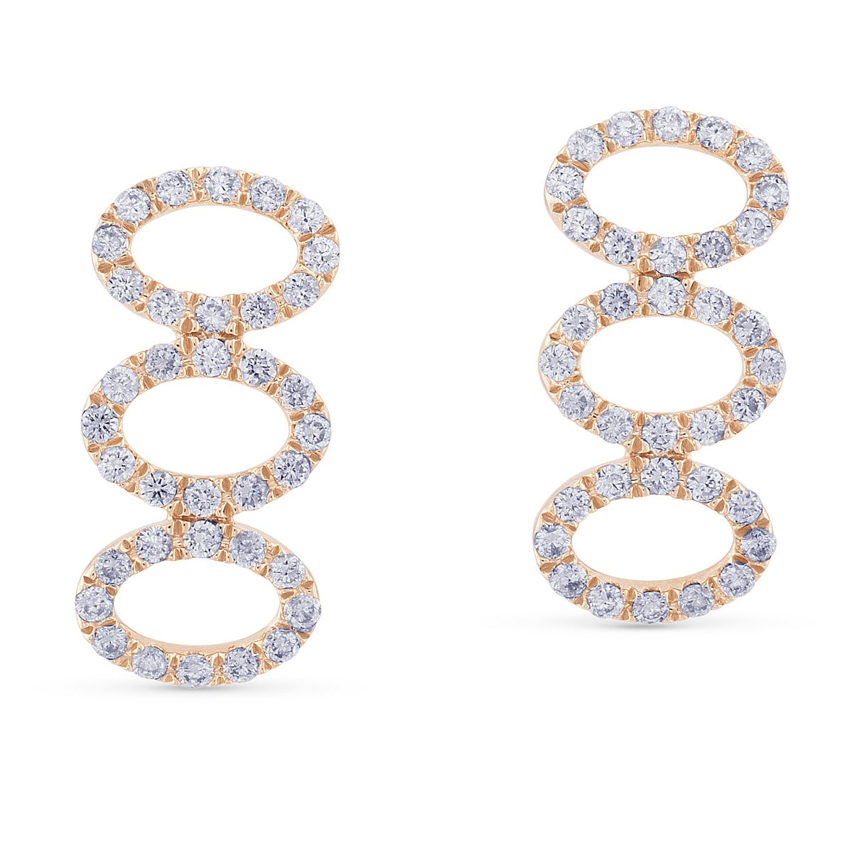 Pendientes-oro-rosa-ovales-diamantes - Ref J4581TB