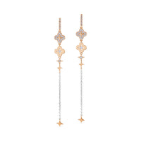 Pendientes-extralargos-oro-rosa-diamantes-cadena - Ref J4602PB