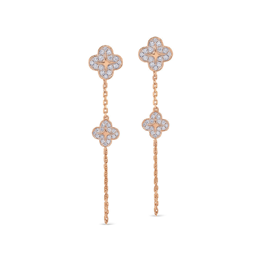 Pendientes-pensamiento-oro-rosa-cadenas- Ref J4601PB