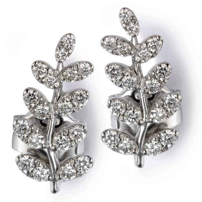 Pendientes-trepadores-oro-blanco-hoja-diamantes - Ref J5107TB_Chocrón Joyeros