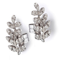 Pendientes-trepadores-oro-blanco-hoja-diamantes - Ref J5107TB_Chocrón Joyeros
