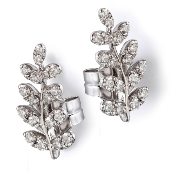 Pendientes-trepadores-oro-blanco-hoja-diamantes - Ref J5107TB_Chocrón Joyeros