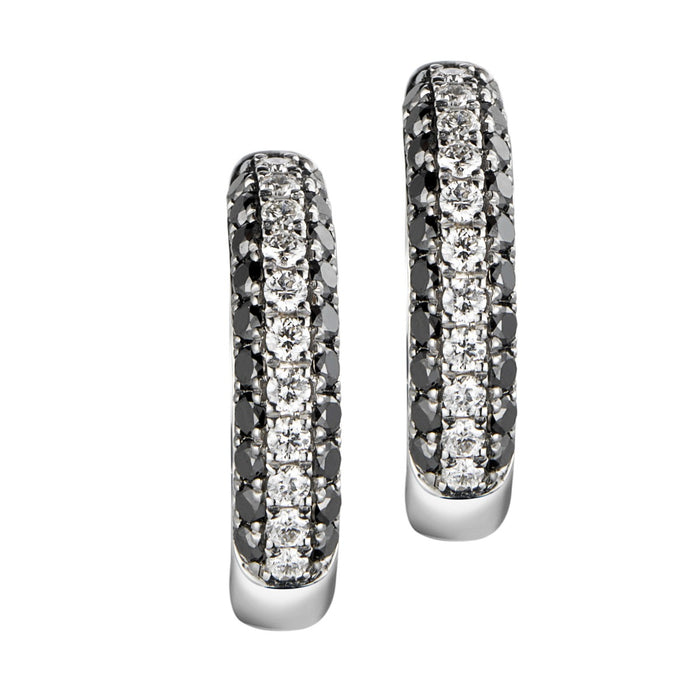 Pendientes-aro-oro-blanco-diamantes-blancos-negros - Ref J5439PB_Chocrón Joyeros