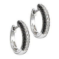 Pendientes-aro-oro-blanco-diamantes-blancos-negros - Ref J5439PB_Chocrón Joyeros