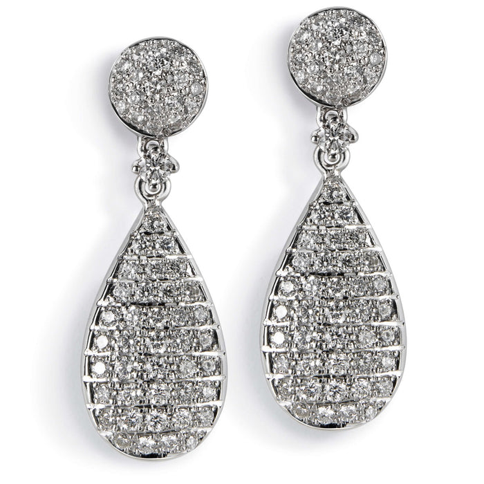 Pendientes-largos-oro-blanco-diamantes - Ref J4803PB