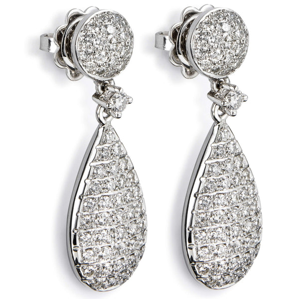 Pendientes-largos-oro-blanco-diamantes - Ref J4803PB