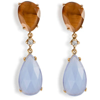 pendientes-lollipop-oro-rosa-cuarzo-marron-celeste-diamante - Ref J5454pb Chocrón Joyeros