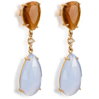 pendientes-lollipop-oro-rosa-cuarzo-marron-celeste-diamante - Ref J5454pb Chocrón Joyeros