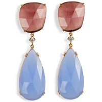 pendientes-lollipop-oro-rosa-cuarzo-violeta-celeste-diamante - Ref J5355pb Chocrón Joyeros