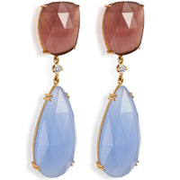 pendientes-lollipop-oro-rosa-cuarzo-violeta-celeste-diamante - Ref J5355pb Chocrón Joyeros