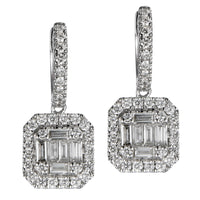 Pendientes-oro-blanco-aro-diamantes-brillantes-baguettes - Ref J5448PB_Chocrón Joyeros