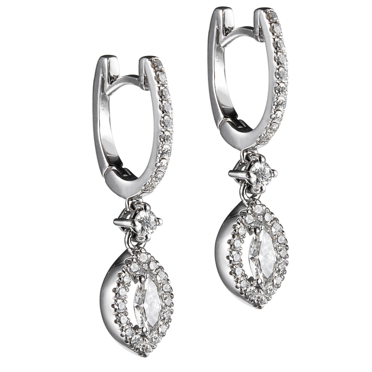 pendientes_oro_blanco_diamantes_marquise_brillantes_- Ref J5592PB_Chocron_Joyeros