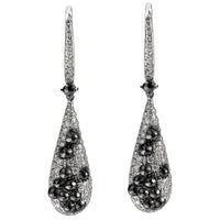 Pendientes-oro-blanco-diamantes-blancos-negros - Ref J5506PB