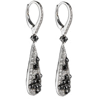 Pendientes-oro-blanco-diamantes-blancos-negros - Ref J5506PB
