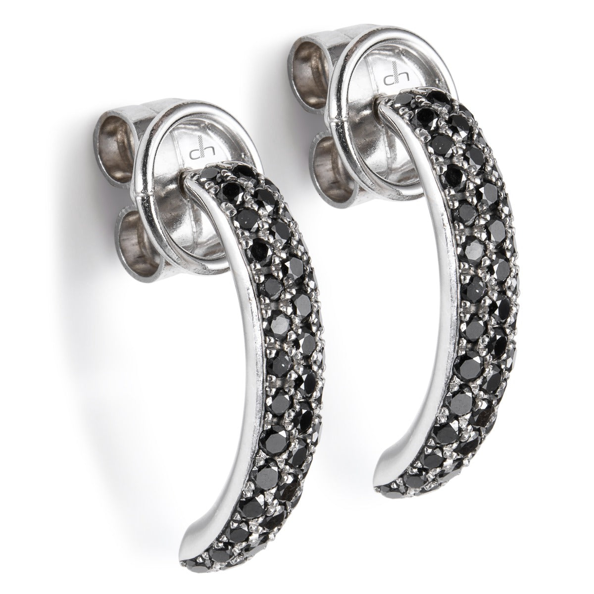 pendientes_oro_blanco_diamantes_negros - Ref J5552PB_Chocron_Joyeros