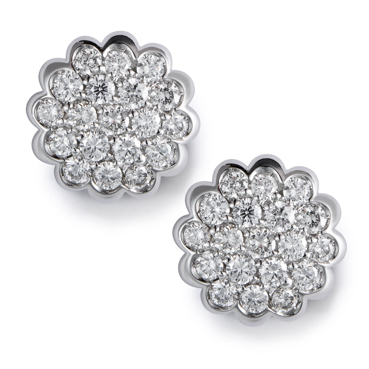 Pendientes de oro blanco con diamantes - Ref J5254TB_Chocrón Joyeros