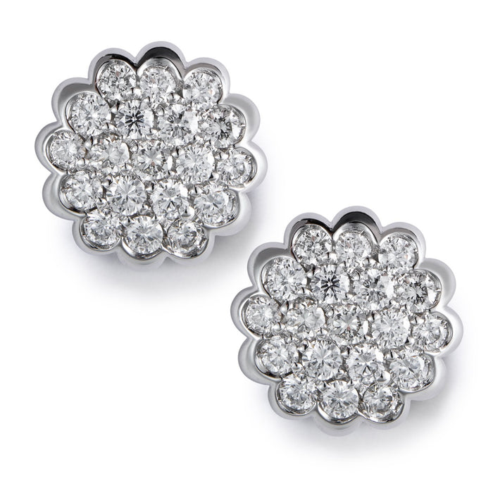 Pendientes de oro blanco con diamantes - Ref J5254TB_Chocrón Joyeros