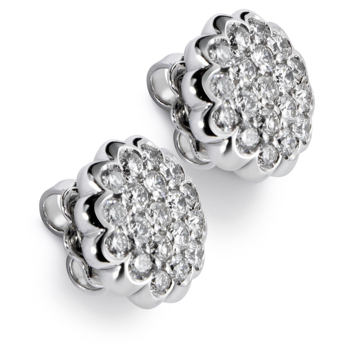 Pendientes de oro blanco con diamantes - Ref J5254TB_Chocrón Joyeros