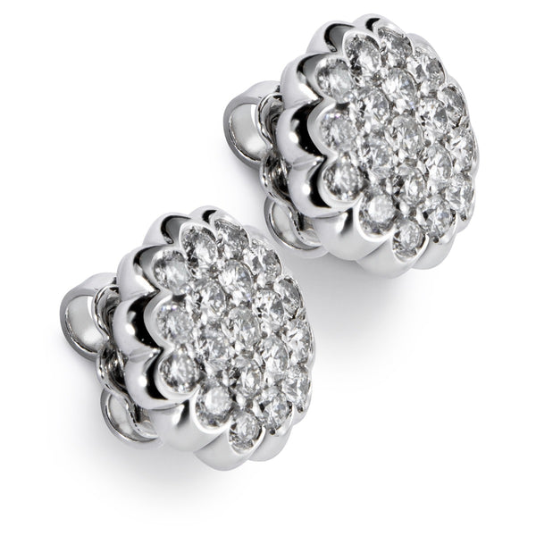 Pendientes de oro blanco con diamantes - Ref J5254TB_Chocrón Joyeros