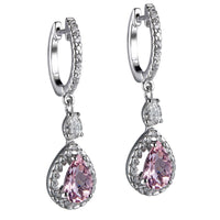 Pendientes_oro_blanco_morganita_pera_diamantes_ Ref J5357PB_Chocrón Joyeros