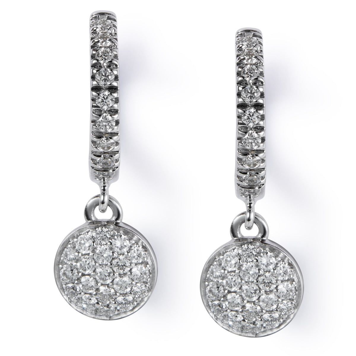 Pendientes de novia de oro blanco con diamantes talla brillante - Ref J5256PB_Chocrón Joyeros