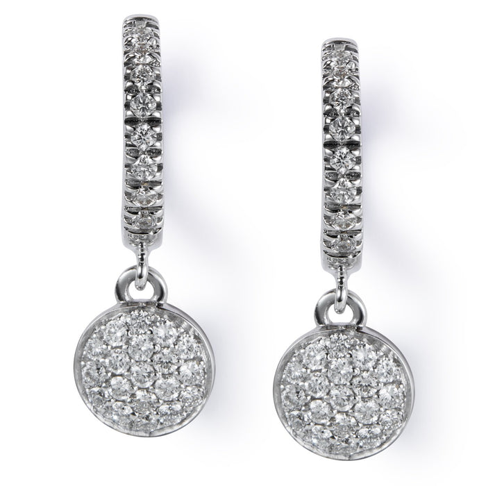Pendientes de novia de oro blanco con diamantes talla brillante - Ref J5256PB_Chocrón Joyeros