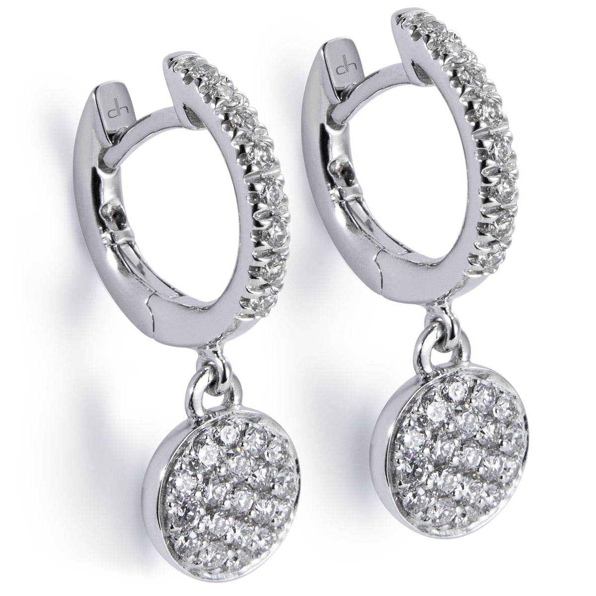 Pendientes de novia de oro blanco con diamantes talla brillante - Ref J5256PB_Chocrón Joyeros