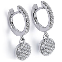 Pendientes de novia de oro blanco con diamantes talla brillante - Ref J5256PB_Chocrón Joyeros