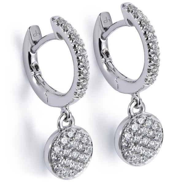 Pendientes de novia de oro blanco con diamantes talla brillante - Ref J5256PB_Chocrón Joyeros