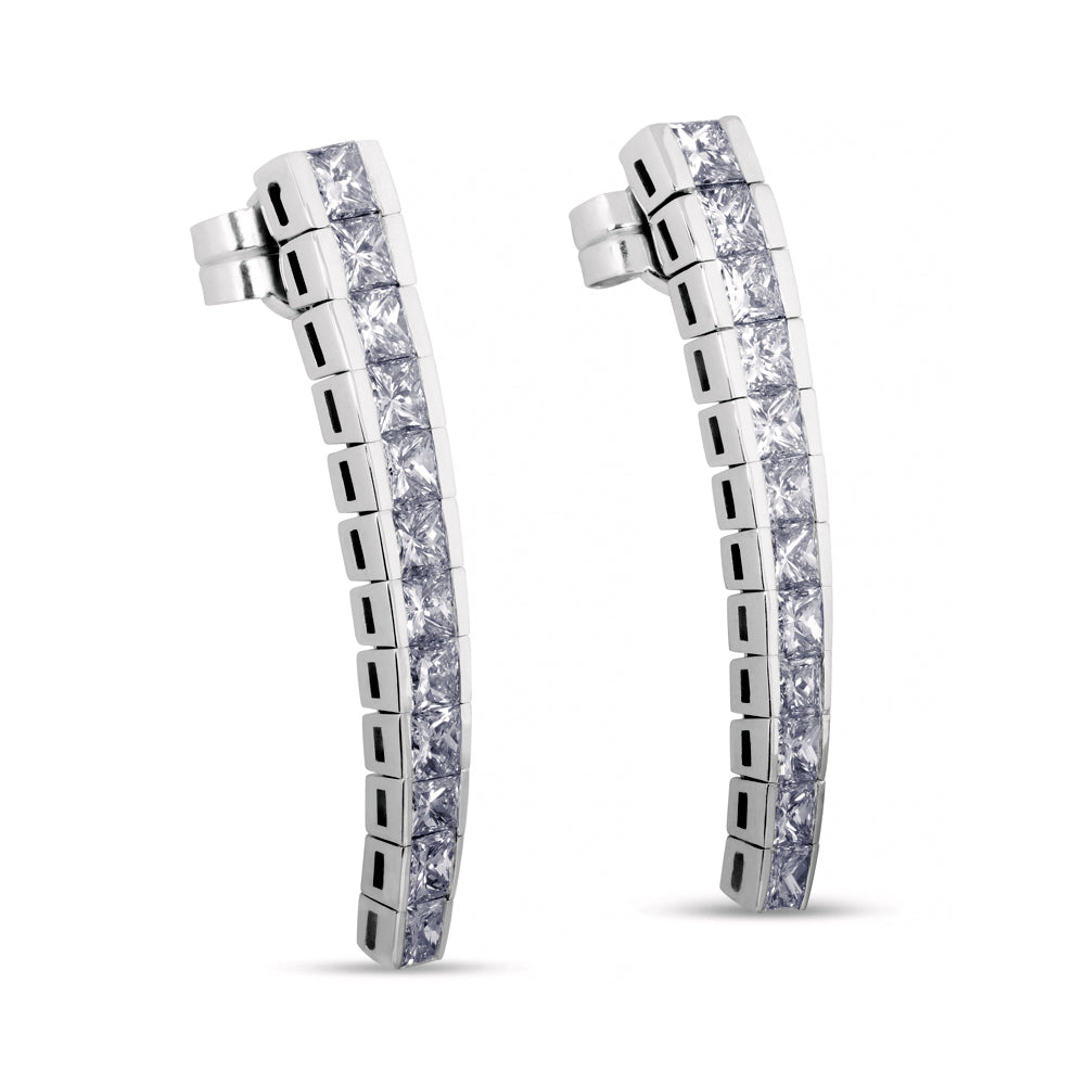 pendientes tornillos largos oro blanco con diamantes_lateral_J4754PB_Chocrón Joyeros