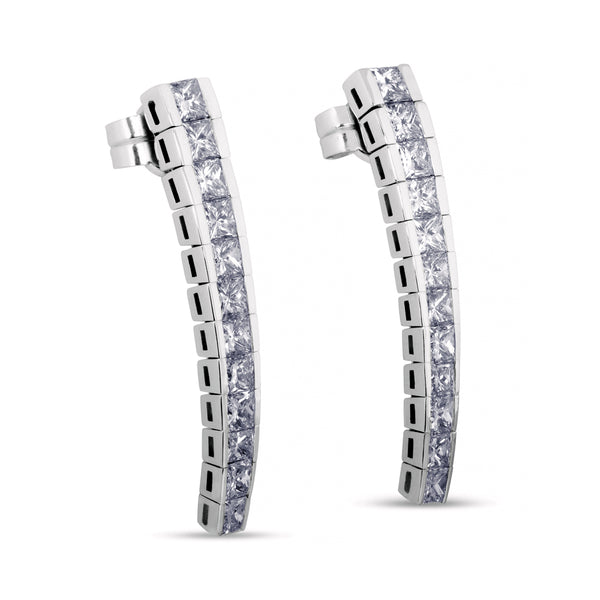 pendientes tornillos largos oro blanco con diamantes_lateral_J4754PB_Chocrón Joyeros