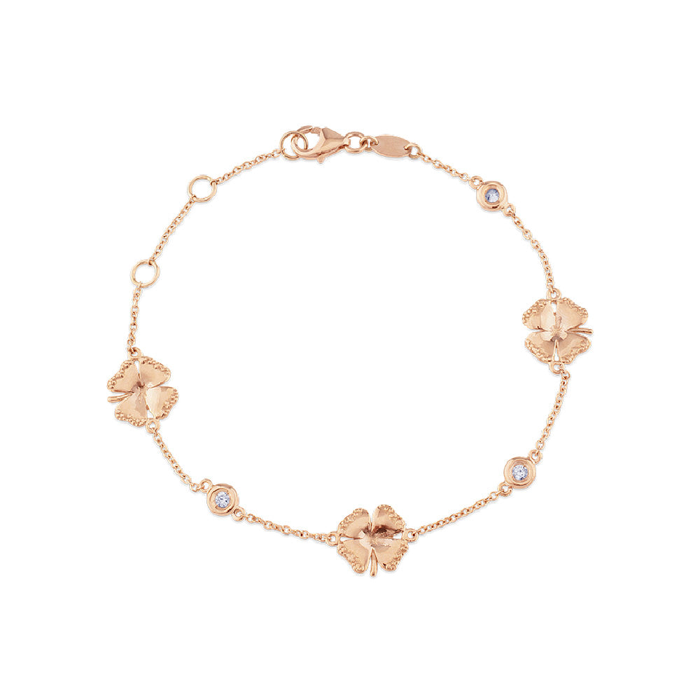 Pulsera-Clover-oro-rosa-diamantes - Ref J4556PLB