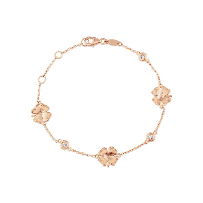 Pulsera-Clover-oro-rosa-diamantes - Ref J4556PLB