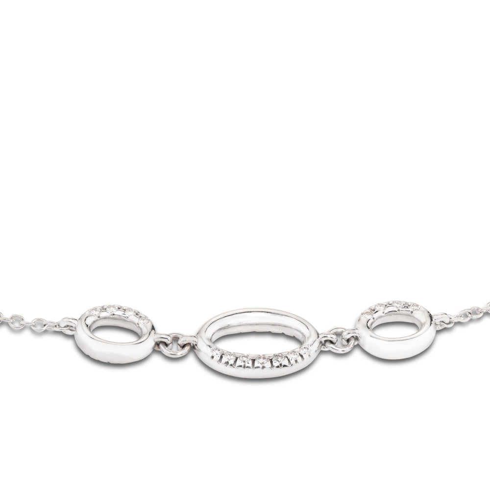 pulsera-oro-blanco-círculos-ovales-diamantes - Ref J4858PLB