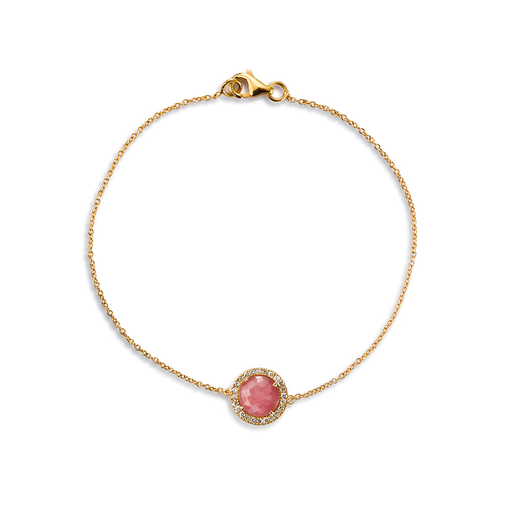 Pulsera-oro-rosa-rodonita-diamantes - Ref J3687PLB