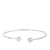 pulsera-rigida-abierta-oro-blanco-diamantes-flor - Ref J4880PLB