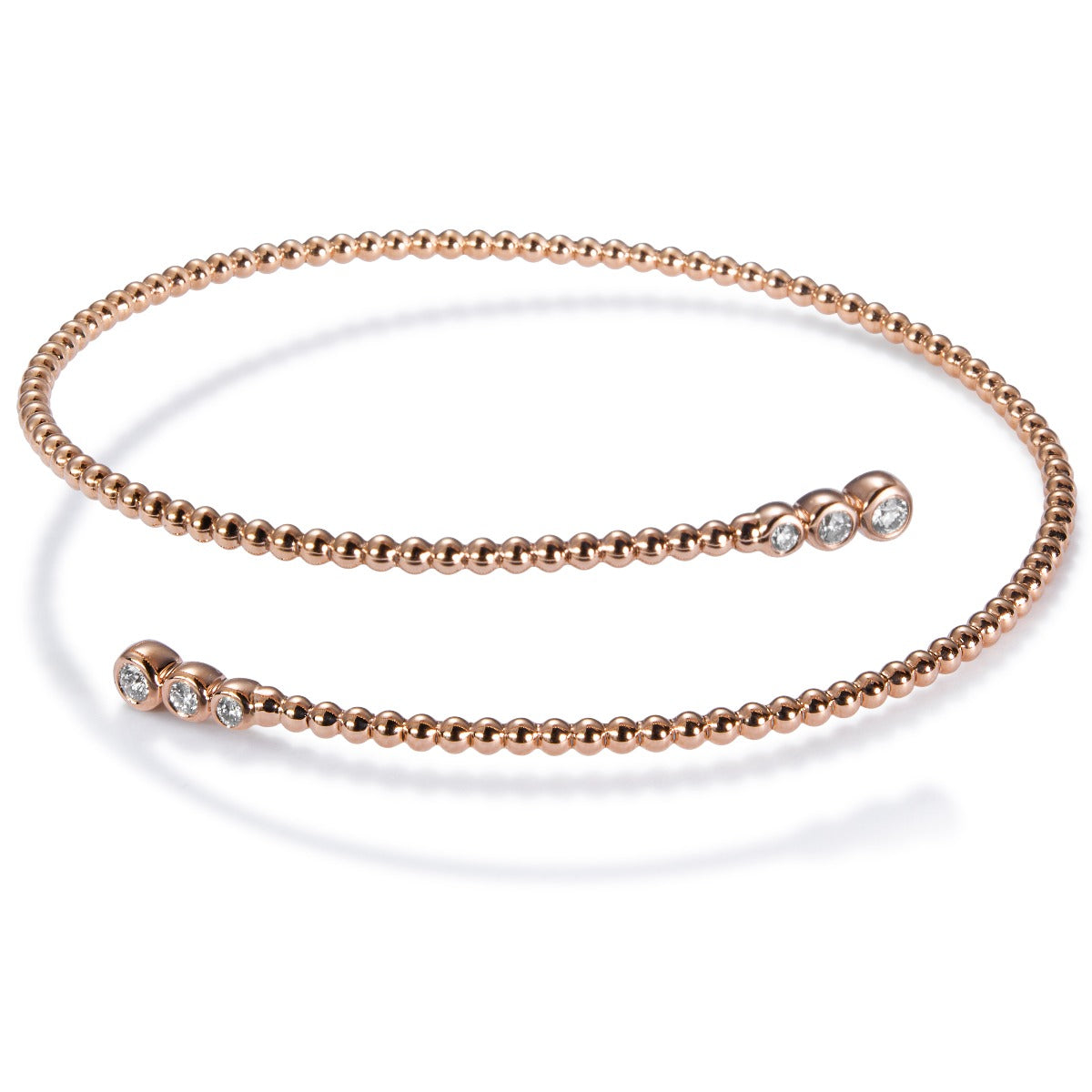 Pulsera Bubbles oro rosa con 6 diamantes en chatón- Ref J5152PLB_Chocrón Joyeros