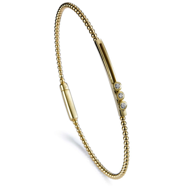 Pulsera Bubbles oro amarillo con 3 diamantes en chatón móviles- Ref J5304PB_Chocrón Joyeros