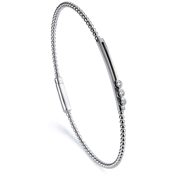 Pulsera Bubbles oro blanco con 3 diamantes en chatón móviles- Ref J5305PB_Chocrón Joyeros