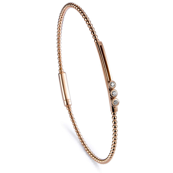 Pulsera Bubbles oro rosa con 3 diamantes en chatón móviles- Ref J5303PB_Chocrón Joyeros