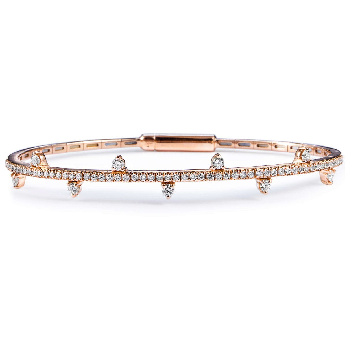Pulsera-rigida-oro-rosa-diamantes-garra Ref J5324PLB_Chocrón Joyeros