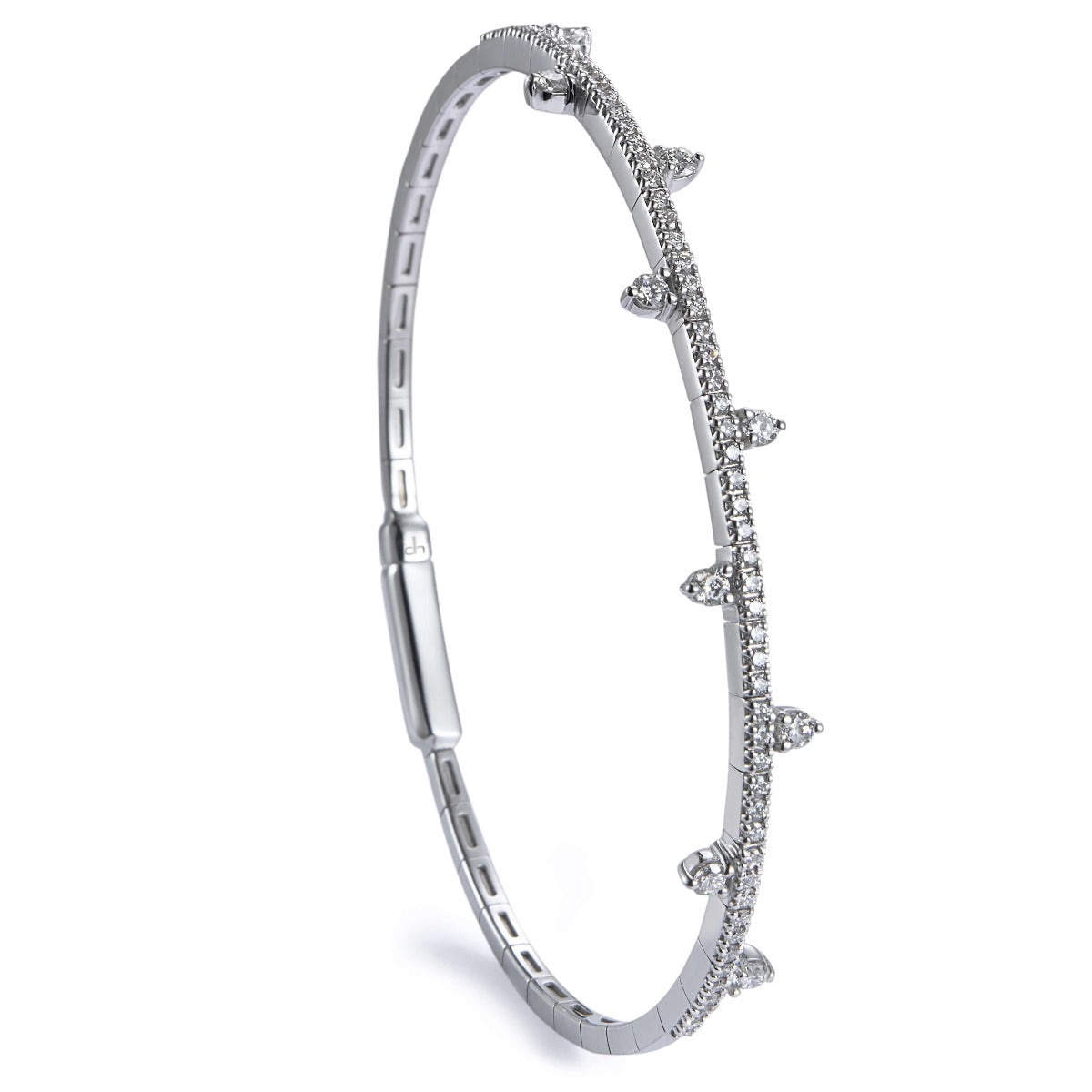 Pulsera-rigida-oro-blanco-diamantes-garra Ref J5323PLB_Chocrón Joyeros