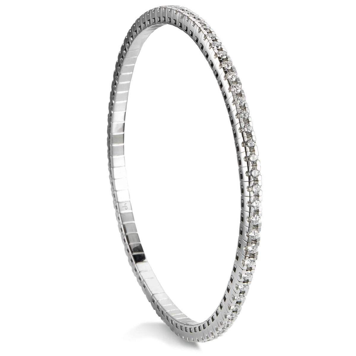 pulsera-riviere-extensible-oro-blanco-diamantes-brillantes - Ref J5141plb Chocrón Joyeros