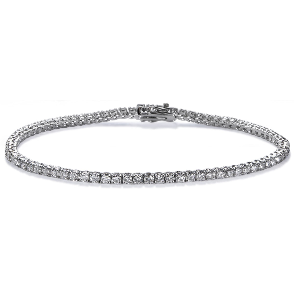 Pulsera Riviere oro blanco con diamantes talla brillante - Ref J5165PLB_Chocrón Joyeros