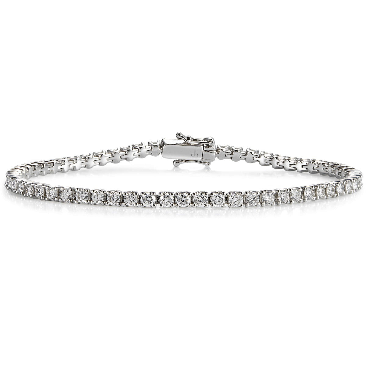 Pulsera-riviere-oro-blanco-diamantes-brillantes-garra - Ref J5446PLB Chocrón Joyeros