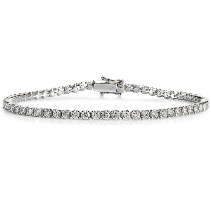 Pulsera-riviere-oro-blanco-diamantes-brillantes-garra - Ref J5446PLB Chocrón Joyeros